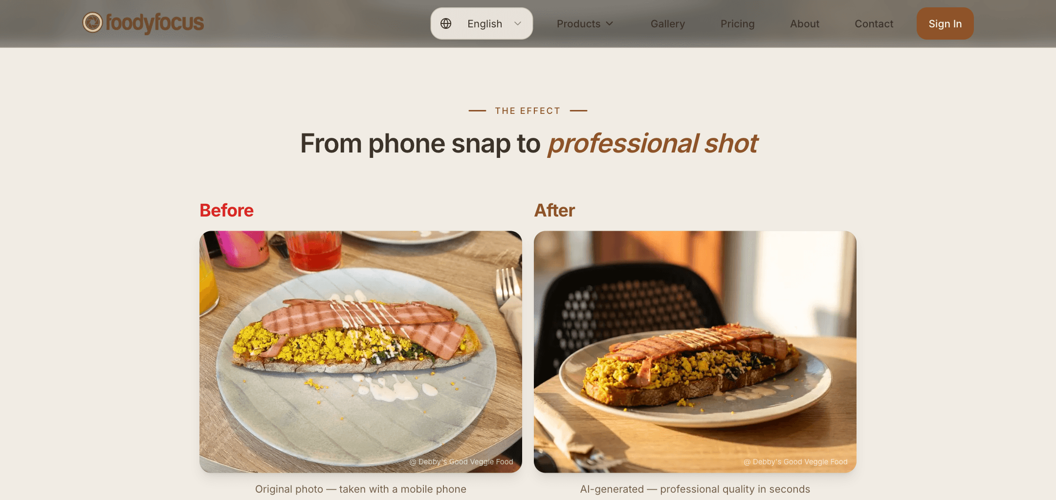FoodyFocus website section