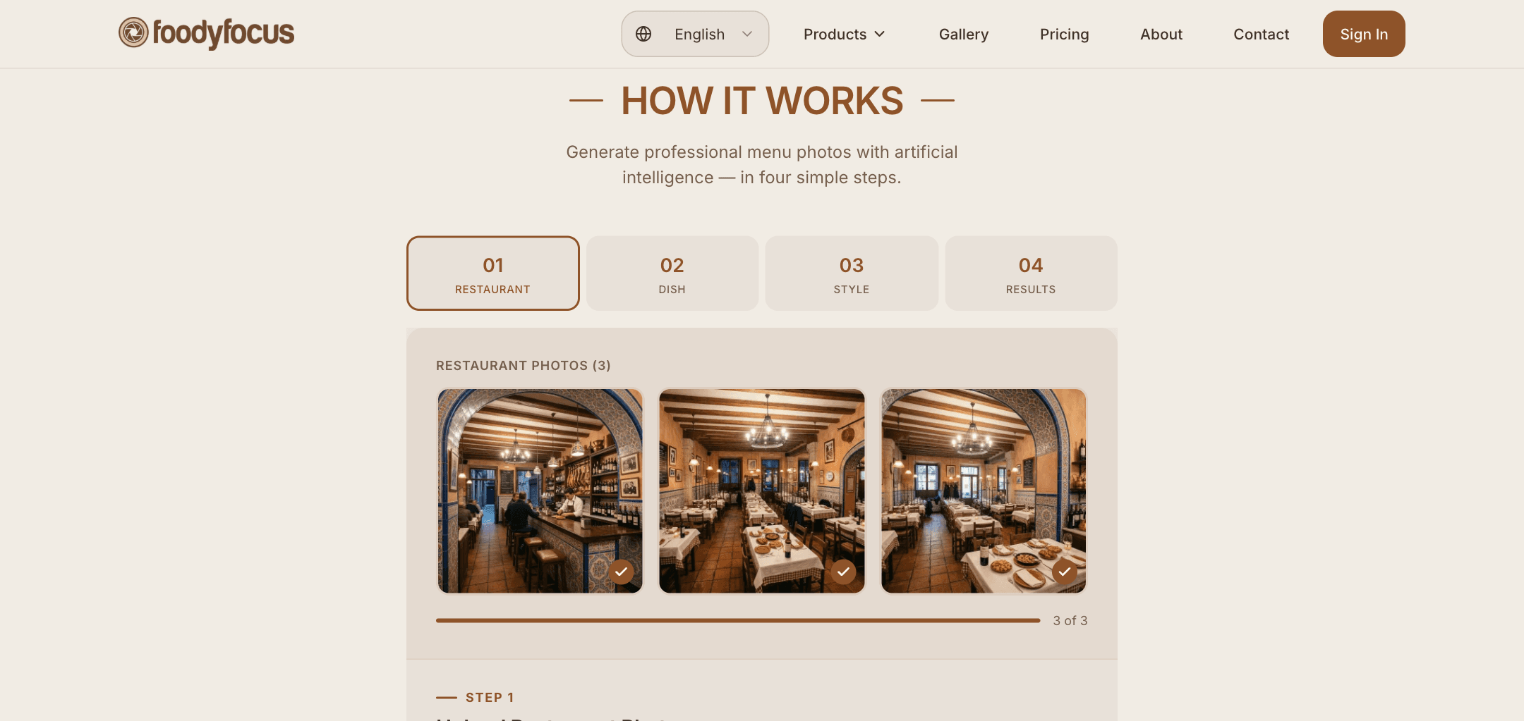 FoodyFocus website section